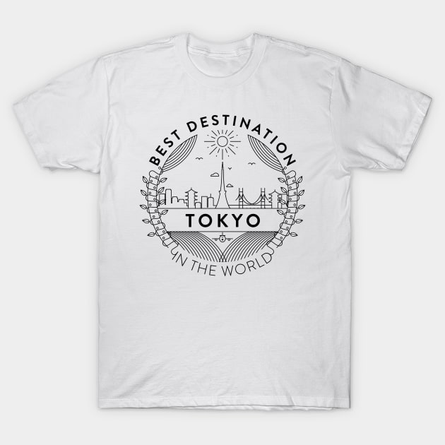 Tokyo Minimal Badge Design T-Shirt by kursatunsal